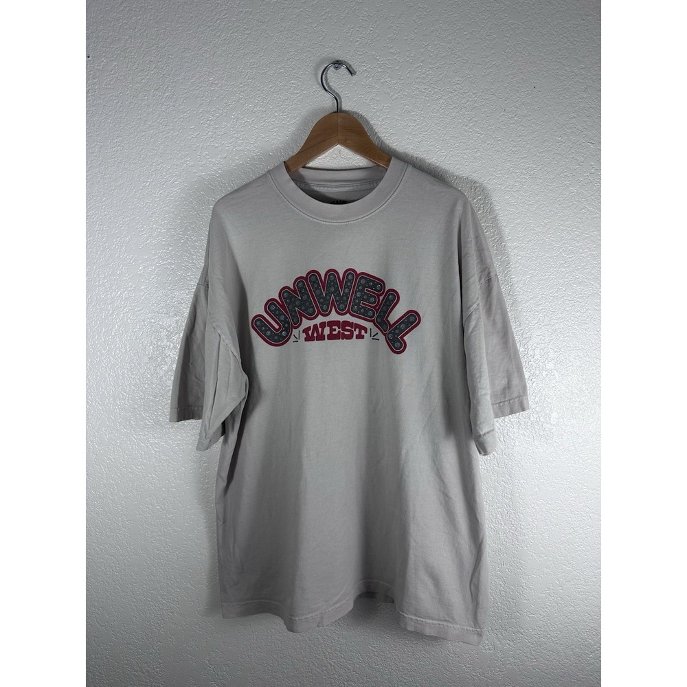 Unwell Tour 2024 Graphic T Shirt XL Beige Oversized Cotton Concert Tee Made USA